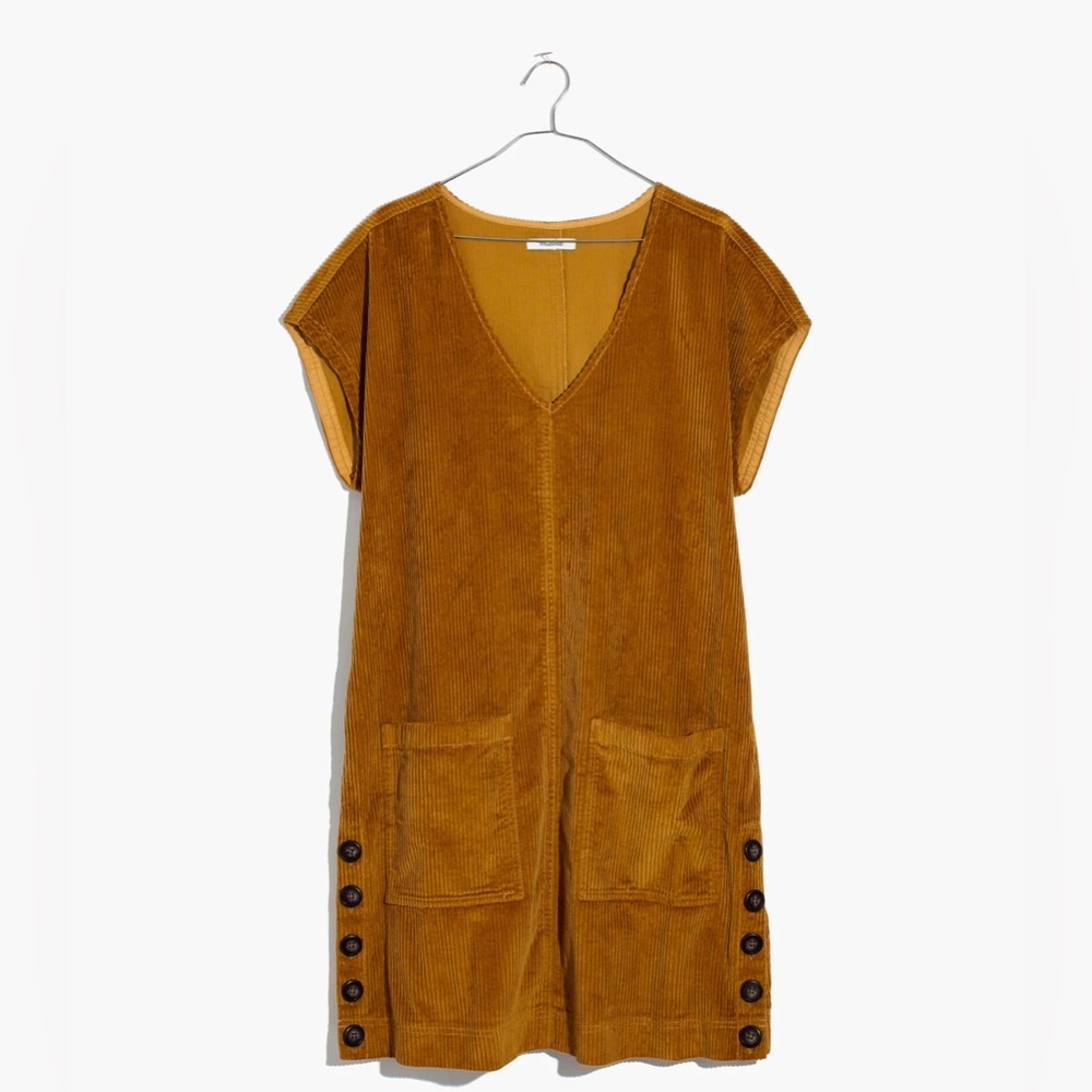 Madewell Corduroy Side-Button Shift Dress • S - Picture 4 of 10